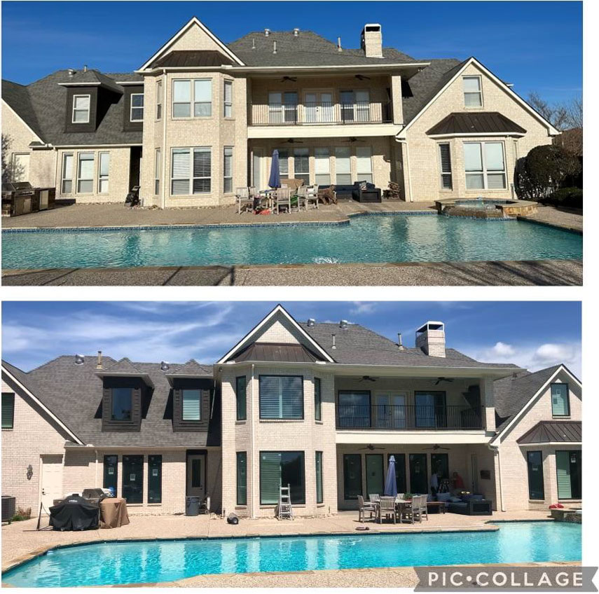 Boerne home exterior before and after window replacement