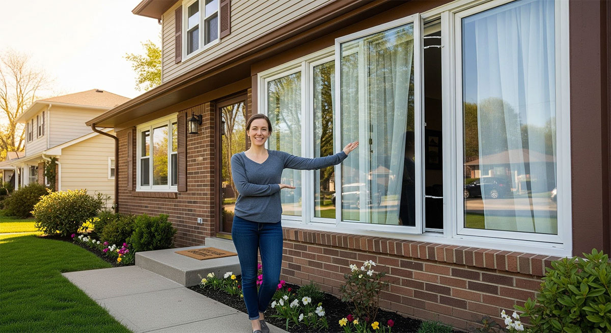 Happy homeowner in Fair Oaks with new windows