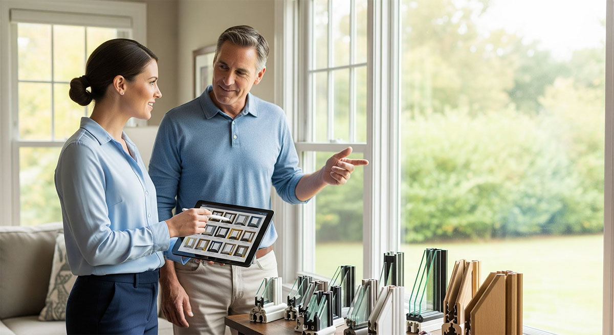 Maverick Window design consultant working with homeowner