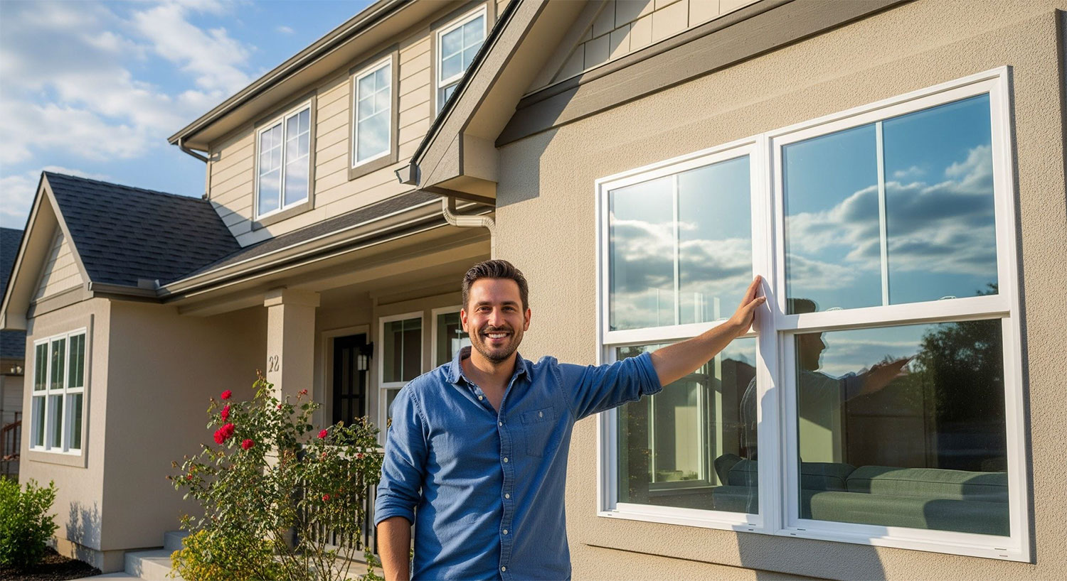 Happy Olmos Park resident after new window installation