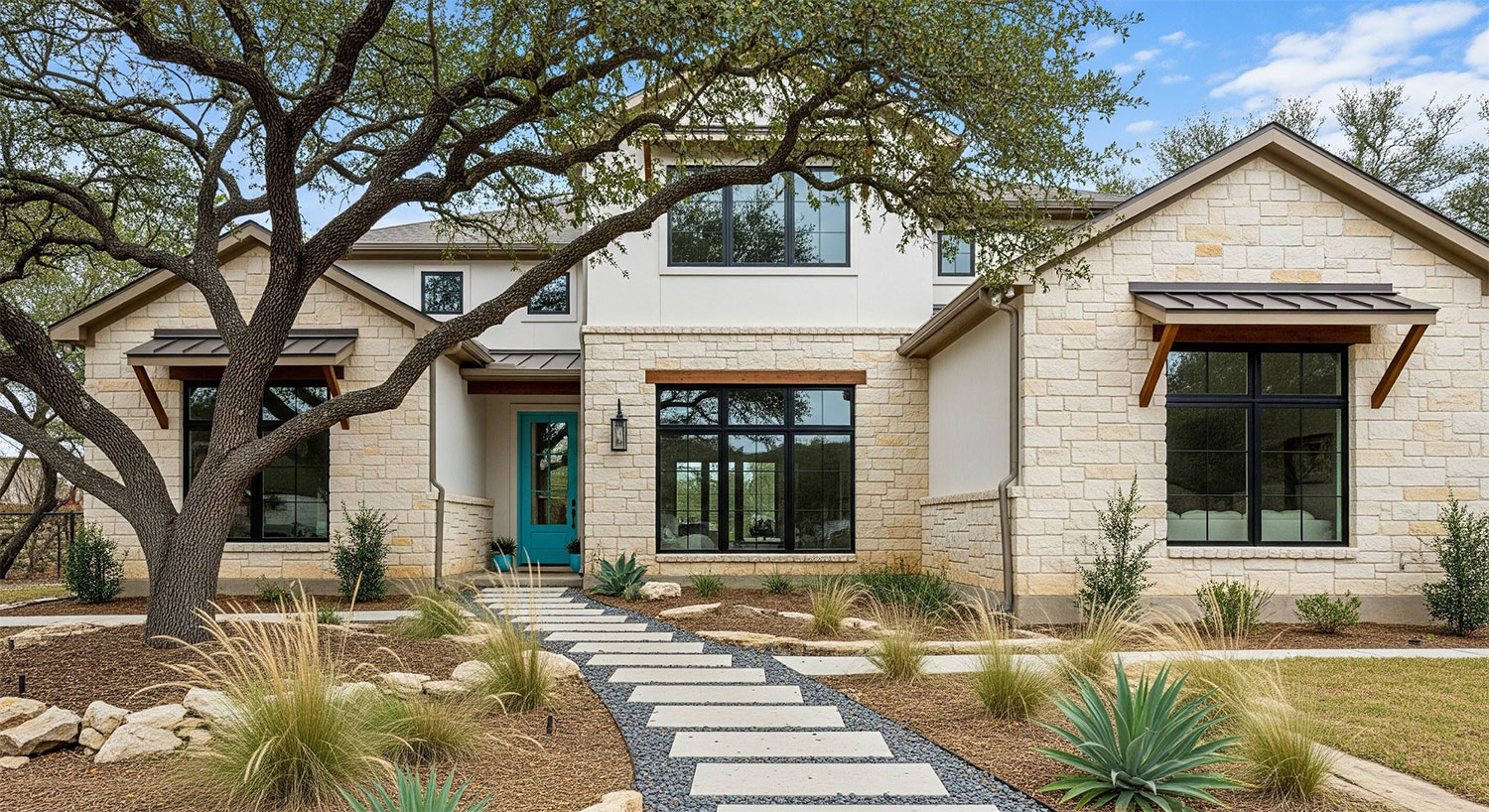 Updated home exterior in New Braunfels after window replacement