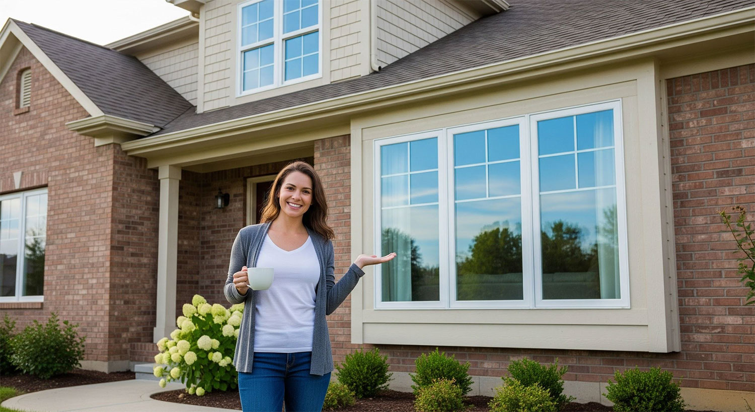 Windcrest homeowner after completing window replacement with Maverick