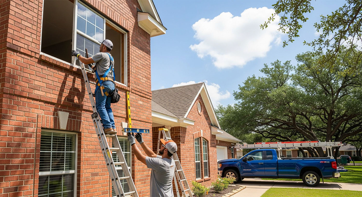 Window installation in progress in Allen, TX