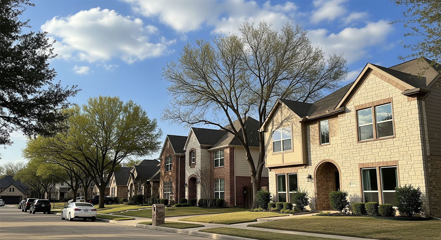 Updated windows on homes in a North Texas neighborhood