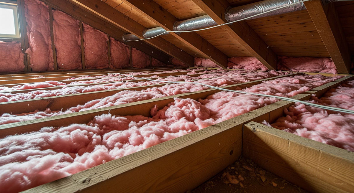 Attic insulation layer inside Texas home helping regulate temperature