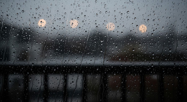 Heavy rain hitting the glass