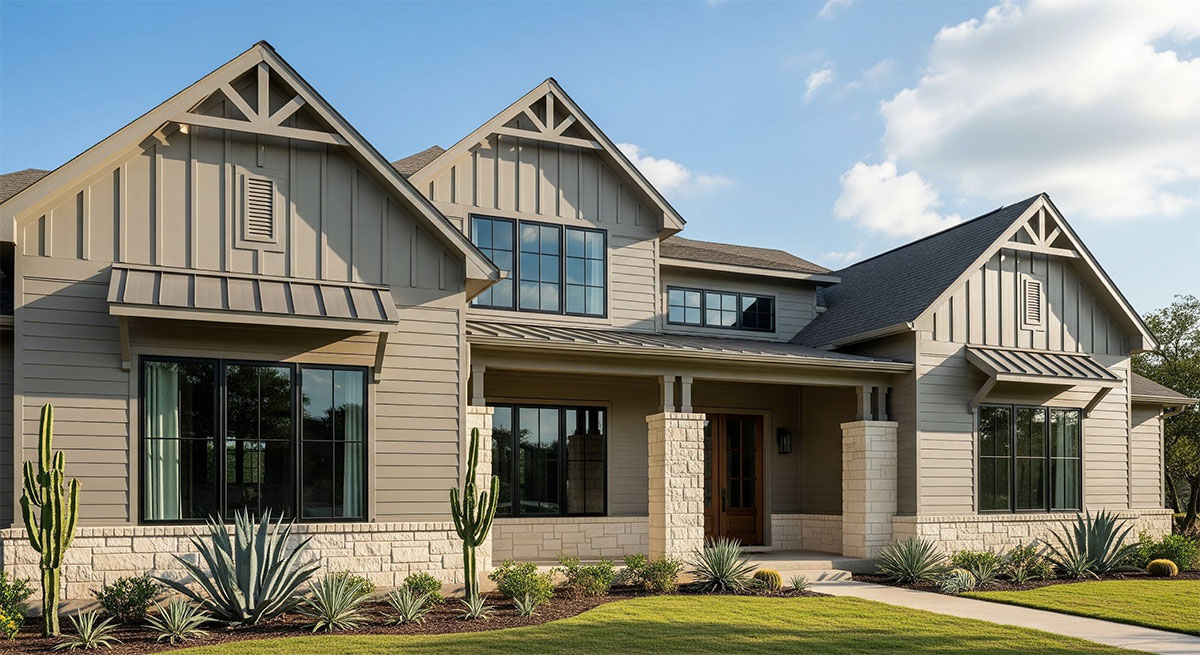 Texas home exterior with modern siding improving insulation performance