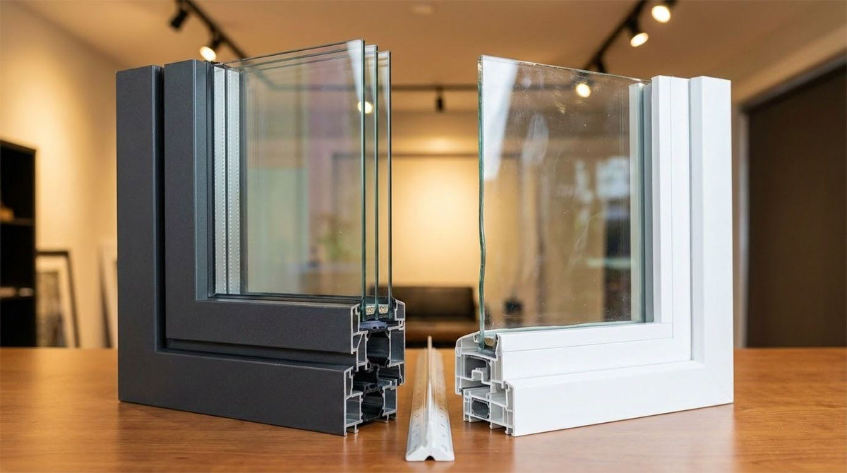 Comparison of two window types showing differences in material quality