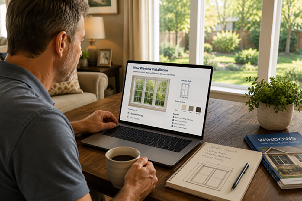 Homeowner planning window upgrades before summer arrives