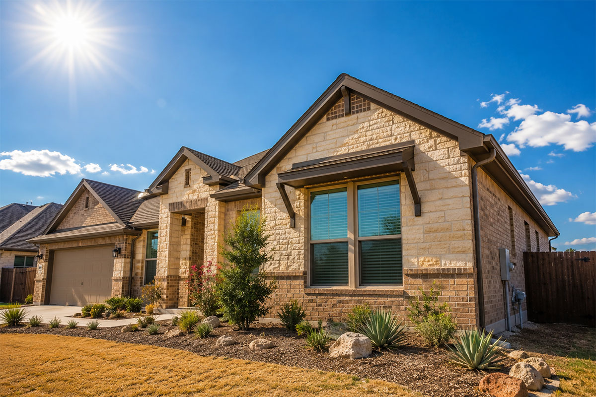 Texas home exterior exposed to prolonged summer heat